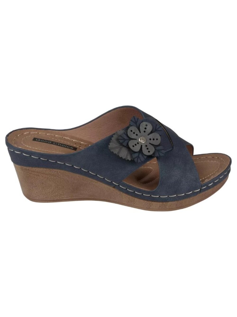 GC Shoes Selly Navy Wedge Sandals Women’s Size 9 NWT - Picture 2 of 4